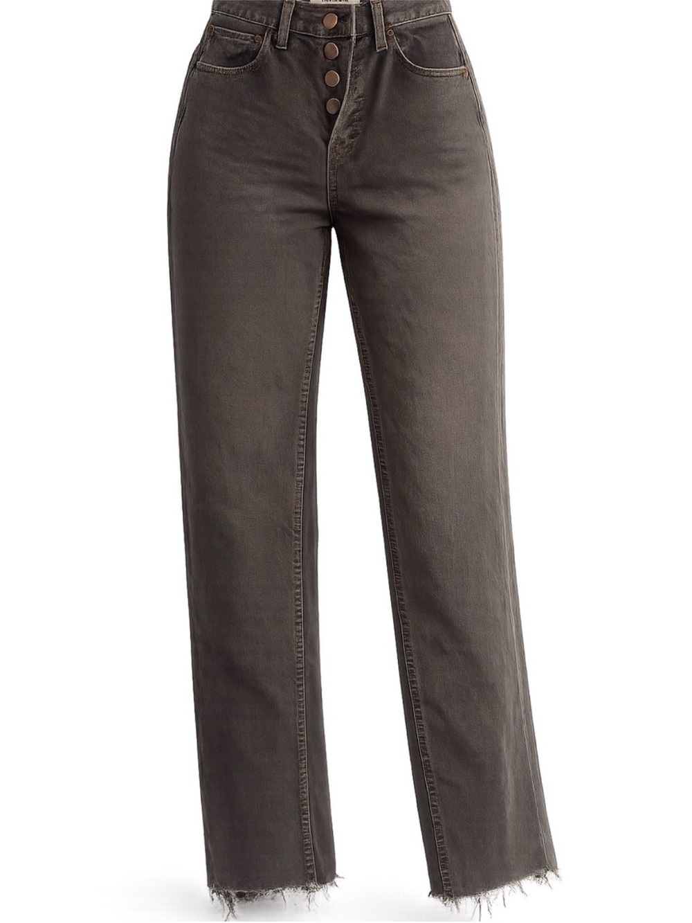 RE/DONE High-Rise Straight Leg Jeans in Charcoal Gray